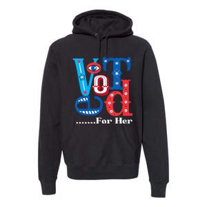 I Voted For Her Usa Elections 2024 Pro Kamala Liberal Premium Hoodie