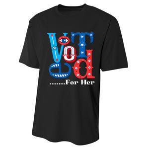 I Voted For Her Usa Elections 2024 Pro Kamala Liberal Performance Sprint T-Shirt