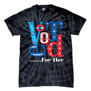 I Voted For Her Usa Elections 2024 Pro Kamala Liberal Tie-Dye T-Shirt