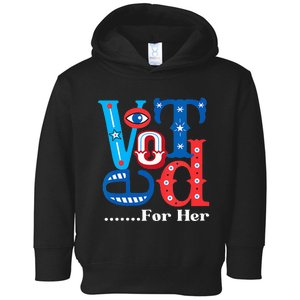 I Voted For Her Usa Elections 2024 Pro Kamala Liberal Toddler Hoodie