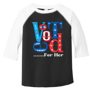 I Voted For Her Usa Elections 2024 Pro Kamala Liberal Toddler Fine Jersey T-Shirt