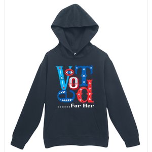 I Voted For Her Usa Elections 2024 Pro Kamala Liberal Urban Pullover Hoodie