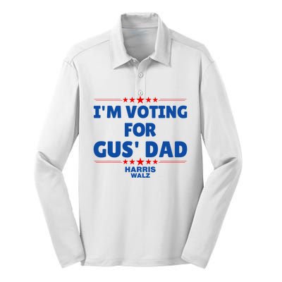 IM Voting For Gus Walz Dad Harris Walz 2024 Silk Touch Performance Long Sleeve Polo