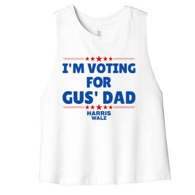 IM Voting For Gus Walz Dad Harris Walz 2024 Women's Racerback Cropped Tank