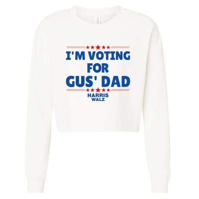 IM Voting For Gus Walz Dad Harris Walz 2024 Cropped Pullover Crew