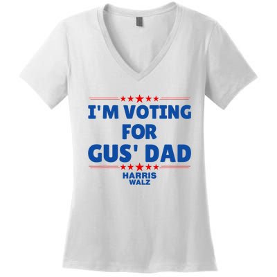 IM Voting For Gus Walz Dad Harris Walz 2024 Women's V-Neck T-Shirt