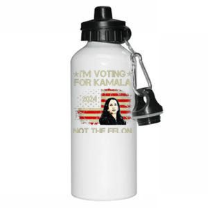 IM Voting For Kamala Harris 2024 Not The Felon Us Flag Aluminum Water Bottle