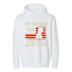 IM Voting For The Alley Cat 2024 Garment-Dyed Fleece Hoodie