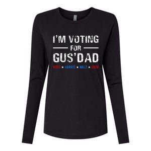 IM Voting For Gus Dad Vote Harris Walz 2024 Womens Cotton Relaxed Long Sleeve T-Shirt