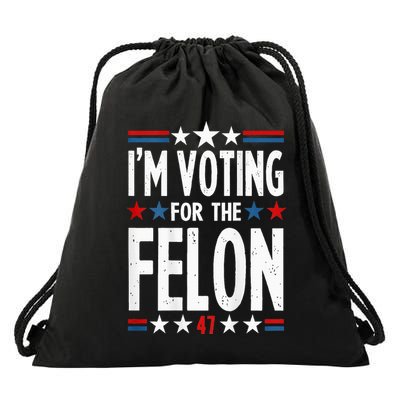 IM Voting For The Convicted Felon 2 Sided Drawstring Bag