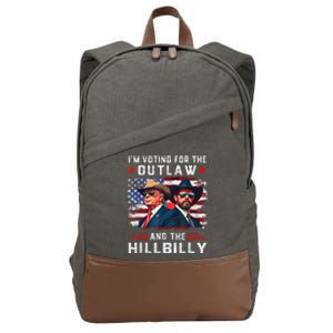 IM Voting For The Outlaw And The Hillbilly Trump Vance 2024 Cotton Canvas Backpack