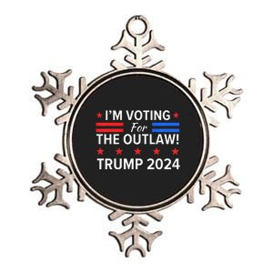 IM Voting For The Outlaw Funny Pro Trump 2024 Election Metallic Star Ornament