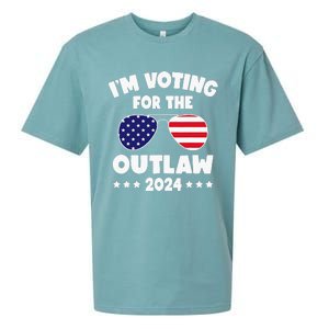 Im Voting For The Outlaw Funny Pro Trump Supporters 2024 Sueded Cloud Jersey T-Shirt