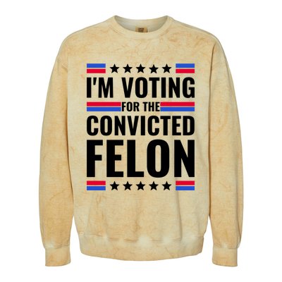 IM Voting For The Convicted Felon 2024 Colorblast Crewneck Sweatshirt