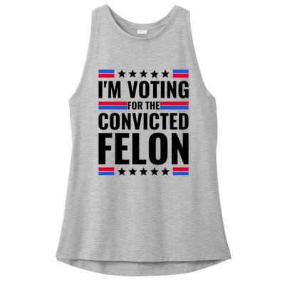 IM Voting For The Convicted Felon 2024 Ladies PosiCharge Tri-Blend Wicking Tank