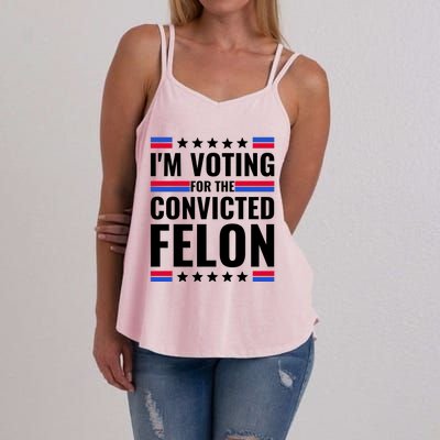 IM Voting For The Convicted Felon 2024 Women's Strappy Tank