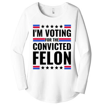 IM Voting For The Convicted Felon 2024 Women's Perfect Tri Tunic Long Sleeve Shirt