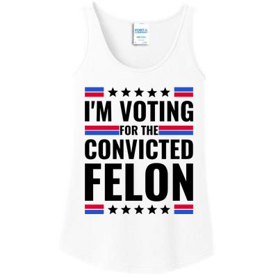 IM Voting For The Convicted Felon 2024 Ladies Essential Tank