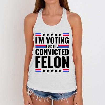 IM Voting For The Convicted Felon 2024 Women's Knotted Racerback Tank