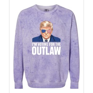 Im Voting For The Outlaw Trump 2024 Colorblast Crewneck Sweatshirt