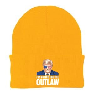 Im Voting For The Outlaw Trump 2024 Knit Cap Winter Beanie