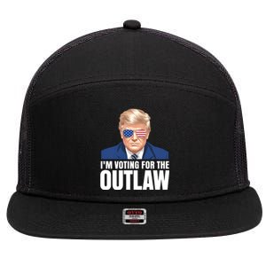 Im Voting For The Outlaw Trump 2024 7 Panel Mesh Trucker Snapback Hat