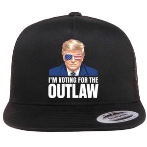 Im Voting For The Outlaw Trump 2024 Flat Bill Trucker Hat