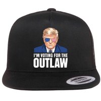 Im Voting For The Outlaw Trump 2024 Flat Bill Trucker Hat