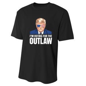 Im Voting For The Outlaw Trump 2024 Performance Sprint T-Shirt