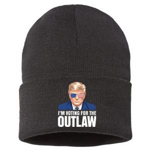 Im Voting For The Outlaw Trump 2024 Sustainable Knit Beanie