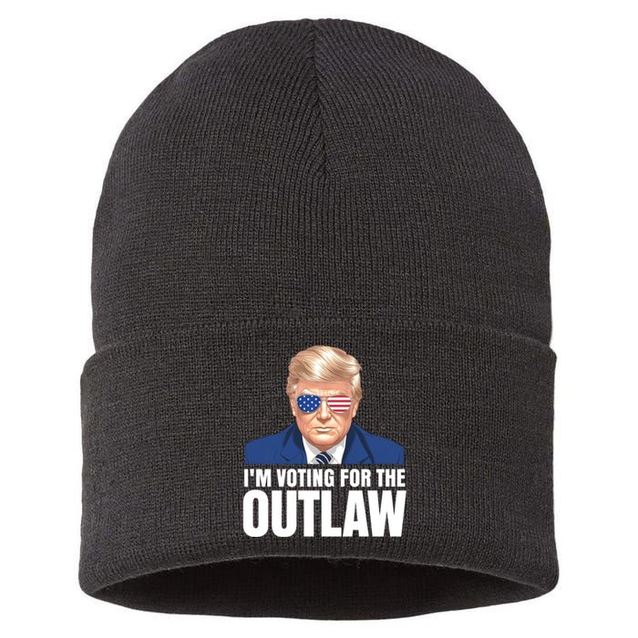 Im Voting For The Outlaw Trump 2024 Sustainable Knit Beanie