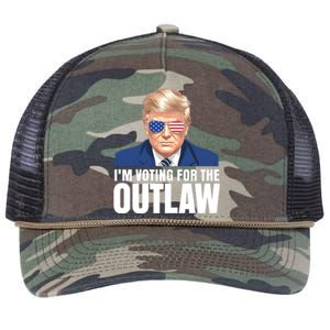 Im Voting For The Outlaw Trump 2024 Retro Rope Trucker Hat Cap