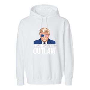 Im Voting For The Outlaw Trump 2024 Garment-Dyed Fleece Hoodie