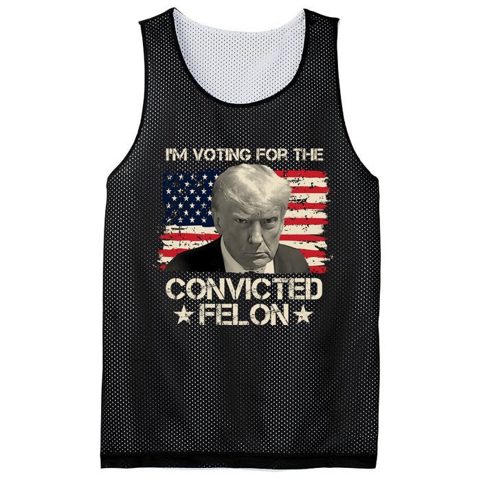Im Voting For The Convicted Felon Trump Mesh Reversible Basketball Jersey Tank