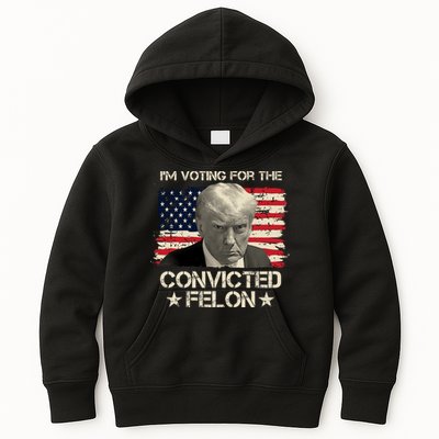Im Voting For The Convicted Felon Trump Kids Hoodie