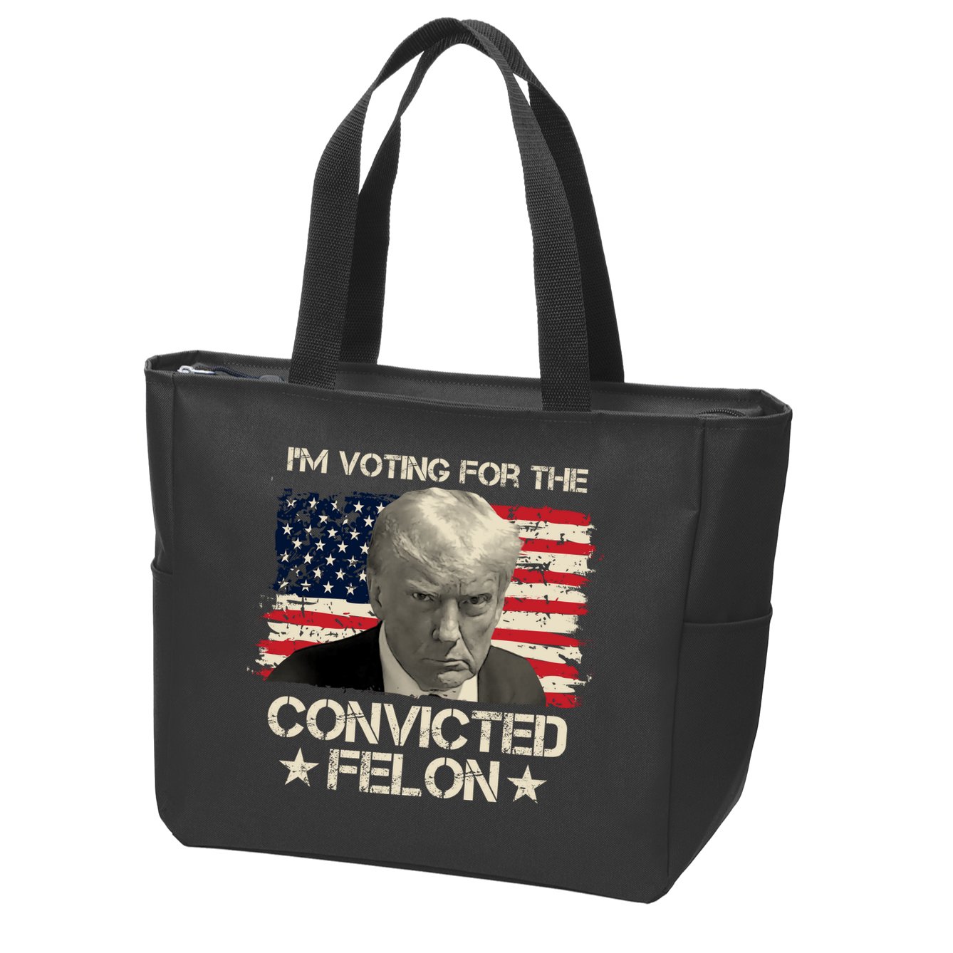 Im Voting For The Convicted Felon Trump Zip Tote Bag