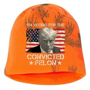 Im Voting For The Convicted Felon Trump Kati - Camo Knit Beanie