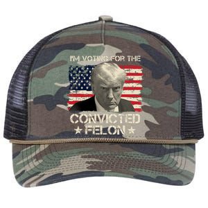 Im Voting For The Convicted Felon Trump Retro Rope Trucker Hat Cap