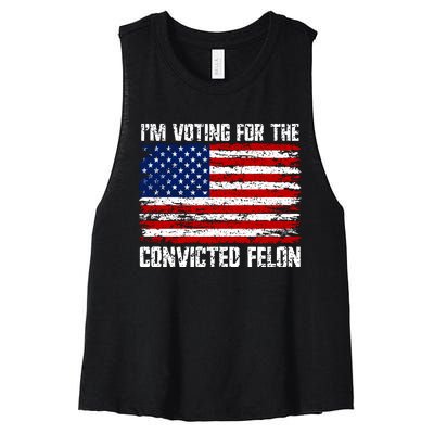 IM Voting For The Convicted Felon 2024 Women's Racerback Cropped Tank