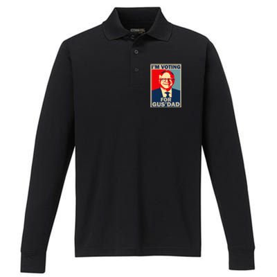 IM Voting For Gus Dad Vote Tim Walz 2024 Performance Long Sleeve Polo