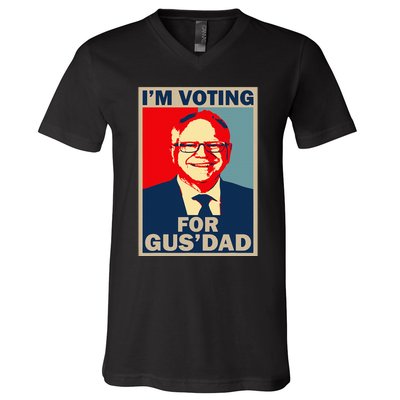 IM Voting For Gus Dad Vote Tim Walz 2024 V-Neck T-Shirt