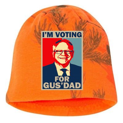 IM Voting For Gus Dad Vote Tim Walz 2024 Kati - Camo Knit Beanie