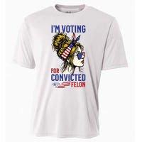 Im Voting For A Felon In 2024 Women Messy Bun Cooling Performance Crew T-Shirt