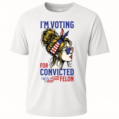 Im Voting For A Felon In 2024 Women Messy Bun Cooling Performance Crew T-Shirt