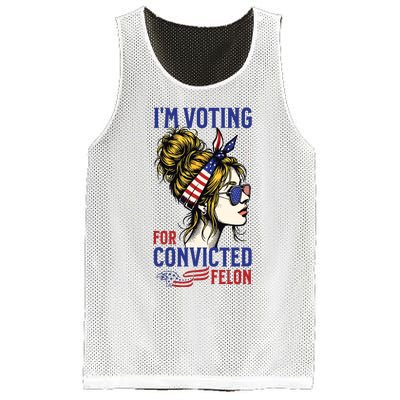 Im Voting For A Felon In 2024 Women Messy Bun Mesh Reversible Basketball Jersey Tank