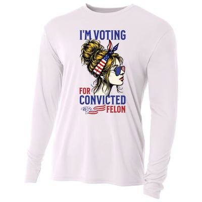 Im Voting For A Felon In 2024 Women Messy Bun Cooling Performance Long Sleeve Crew