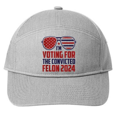 Im Voting For A Felon In 2024 Us Flag Sunglasses Pro Trump 7-Panel Snapback Hat