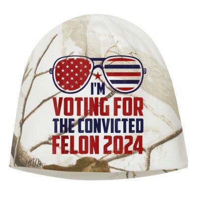 Im Voting For A Felon In 2024 Us Flag Sunglasses Pro Trump Kati - Camo Knit Beanie