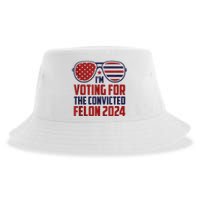 Im Voting For A Felon In 2024 Us Flag Sunglasses Pro Trump Sustainable Bucket Hat