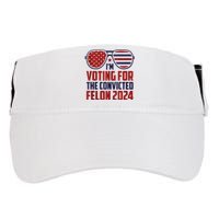 Im Voting For A Felon In 2024 Us Flag Sunglasses Pro Trump Adult Drive Performance Visor